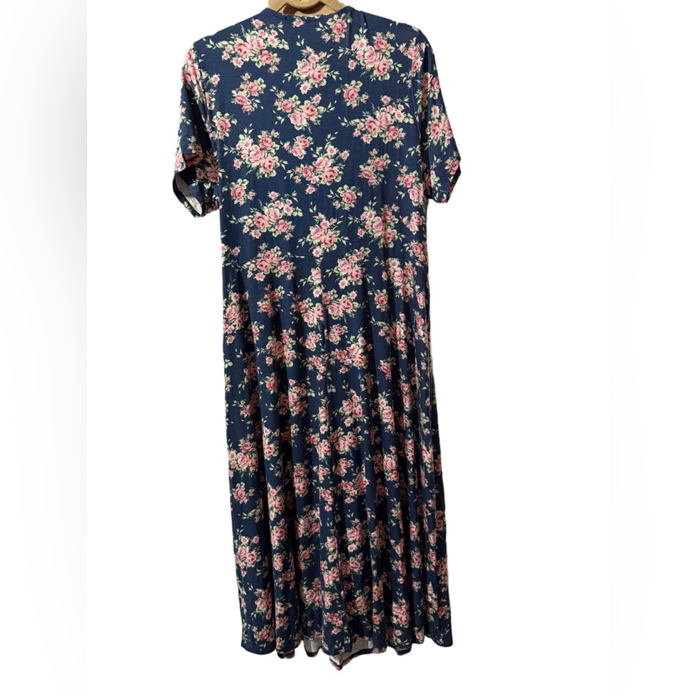 NEW Chris & Carol Floral Wrap Dress in Navy and Pink size 2X 🌺🌹🌸 BRB SL 2 - Picture 3 of 6